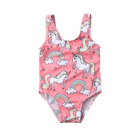 Peachy Rainbow Unicorn Swimsuit