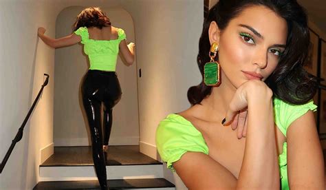 kendall jenner gets cheeky in skintight pvc trousers extra ie