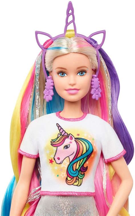 This Barbie Fantasy Hair Doll Comes with Rainbow Hair and Unicorn and
