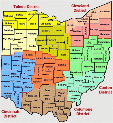 Major Cities In Ohio Map