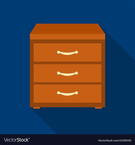 Office Filing Cabinet Icon In Flat Style Isolated Vector Image