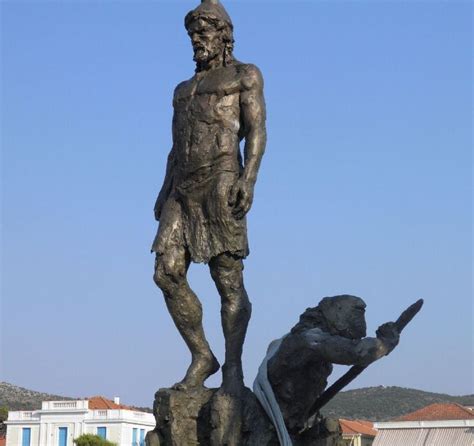 Statue Of Odysseus Ithaca Island Ionian Sea Kucing