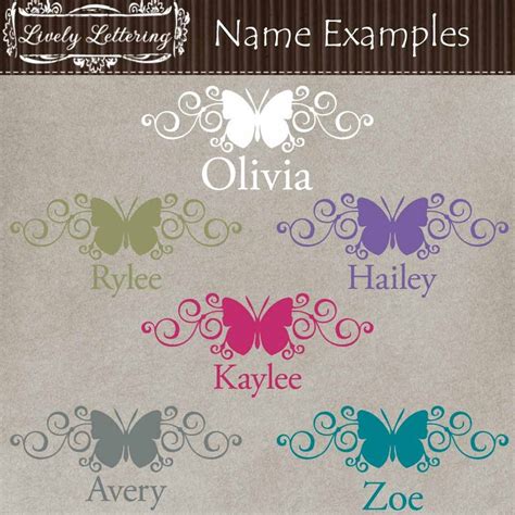 Butterfly Name Decal Butterfly Wall Decal Personalized Name Etsy