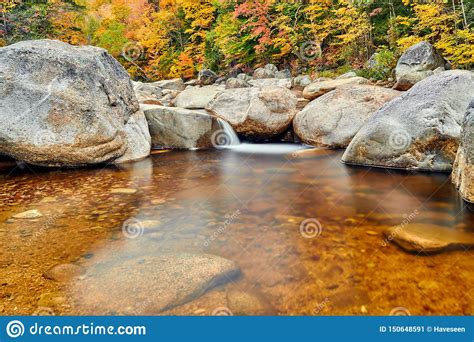 Swift River Cascades At Autumn New Hampshire Usa Stock Image Image