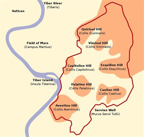 Seven Hills Of Rome Map Of The Seven Hills Of Rome Image Flickr
