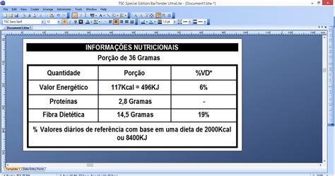 Como Imprimir Uma Tabela Nutricional Na Impressora De Etiquetas