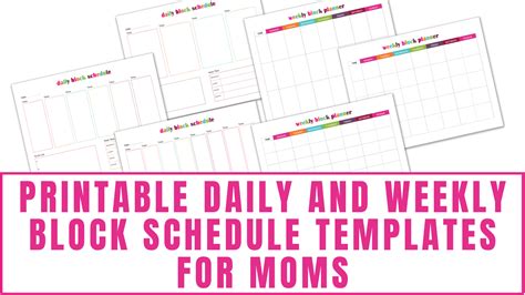 Printable Daily And Weekly Block Schedule Templates Freebie Finding Mom