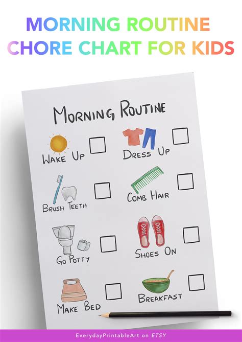Morning Routine For Toddlers Daily Schedule Printable Kids Chore Chart
