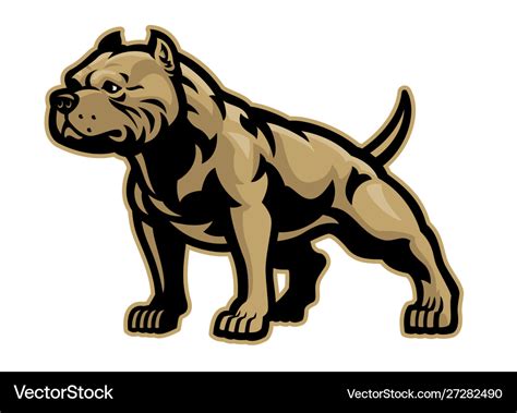 Muscle Athletic Body Pitbull Dog Royalty Free Vector Image