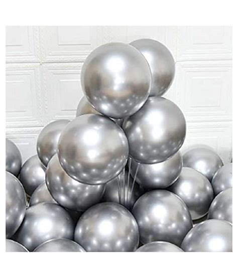 Silver Colour Metallic Balloons Pack Of 30 Buy Silver Colour