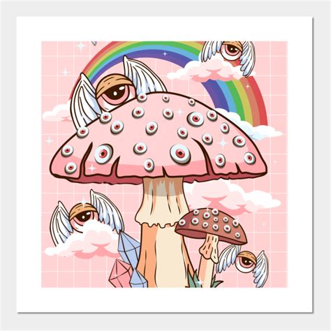 Weirdcore Aesthetic Cottagecore Mushroom Eyes Weirdcore Posters And