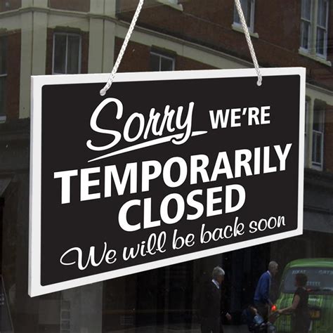 Sorry Were Temporarily Closed 3mm Rigid 140mm X 200mm Etsy