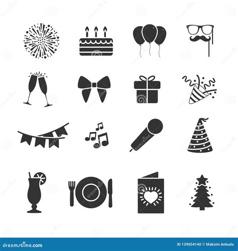 Vector Image Of Set Of Party Icons Stock Illustration Illustration Of