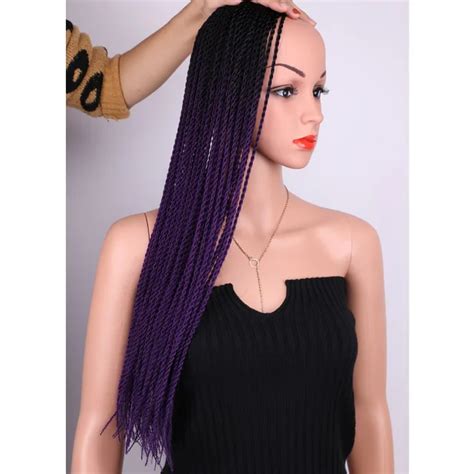 Delice Ombre Purple Pink Senegalese Twist Crochet Braids Synthetic Long Braiding Hair Box Braids