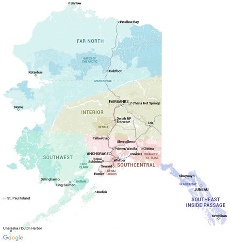 Alaska Regions 5 Regions Of Alaska Alaska Tours
