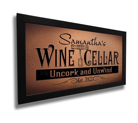 Personalized Wine Cellar Sign Home Cellar Decor Wine Cellar Signs