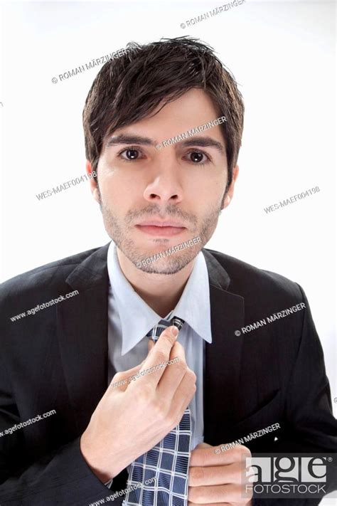 Businessman Getting Dressed Portrait Stock Photo Picture And Royalty