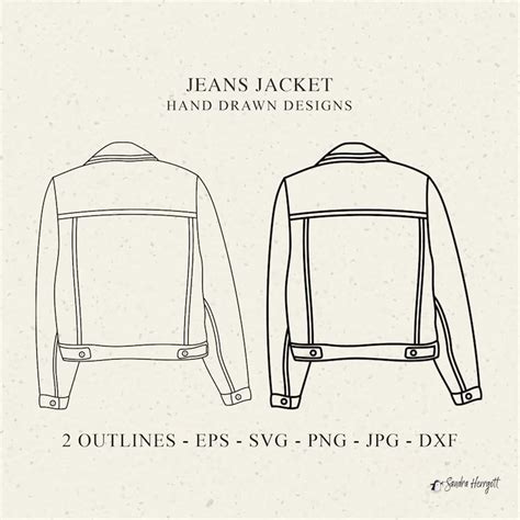 Jeans Jacket Plotter File Svg Dxf Eps Png  Clothes Cricut Inspire