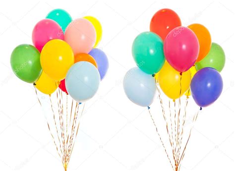 Colourful Balloons Bunch Filled With Helium Isolated On White — Stock