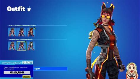 Magmatic Renegade Lynx Epic Outfit Fortnite Youtube