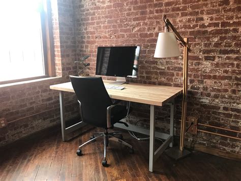Sunny Desk With Exposed Brick And Original Wood Floors Desks Near Me