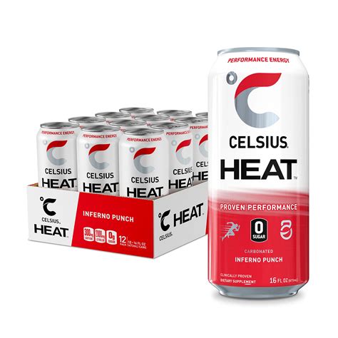 Buy Celsius Heat Inferno Punch Performance Energy Drink Zero Sugar