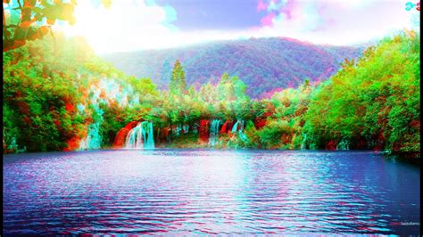 Waterfalls 3d Wallpapers In Color Concave Red Cyan