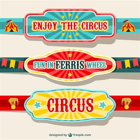 Circus Banners Design Free Vector