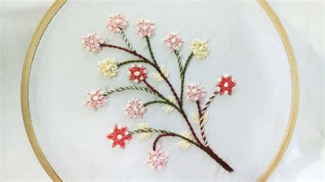 Hand Embroidery An Easy Embroidery Of Flowers For Beginners Youtube