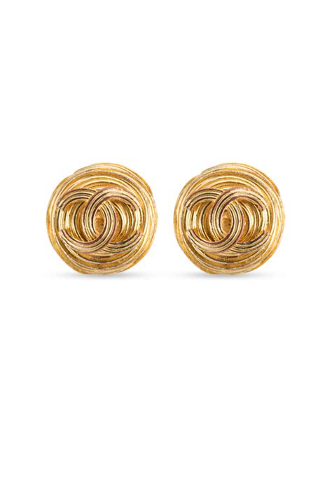 Chanel Large Cc Weave Clip On Earrings Rent Chanel Jewelry For 45month