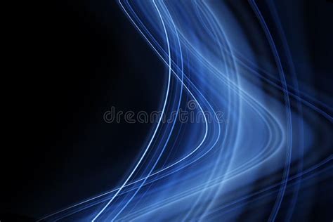 Trendy Beautiful Abstract Background With Blue Luminous Waves Stock