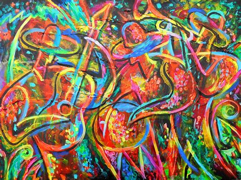 Canvas Art Abstract Stretched Ready To Hang Canvas Print Latin Jazz