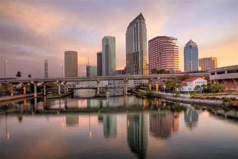 Sunrise Downtown Tampa Florida Royalty Free Stock Photography Image