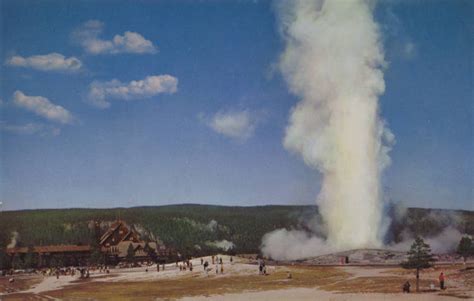 old faithful geyser yellowstone national park northwest historical postcards collection