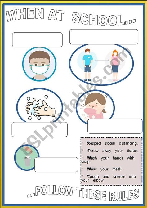 Maybe you would like to learn more about one of these? COVID-19 BASIC RULES AT SCHOOL - ESL worksheet by pisiflor