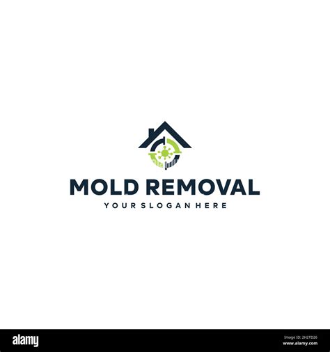 Modern Mold Removal Virus Roof Chimney Logo Design Stock Vector Image