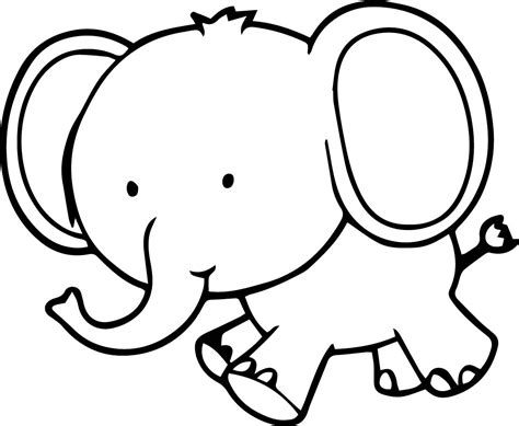 Baby Elephant Coloring Pages For Kindergarten Activity