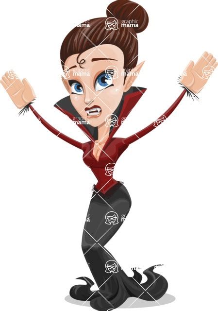 Pretty Female Vampire Cartoon Vector Character Being Scared Graphicmama