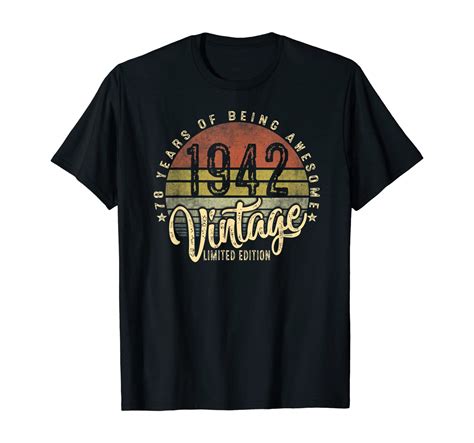 78th Birthday T Vintage 1942 Retro Bday 78 Years Old T Shirt