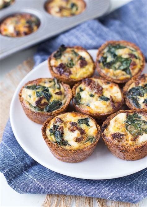 Spinach Goat Cheese Mini Quiches By