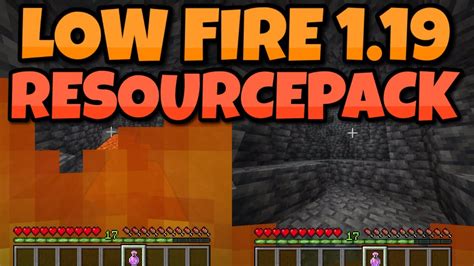 Low Fire Resourcepack For Minecraft 119 Lower Fire Texture Youtube