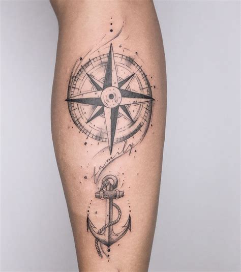 Anchor Compass Tattoo Design Men Viraltattoo Netanchor Compass