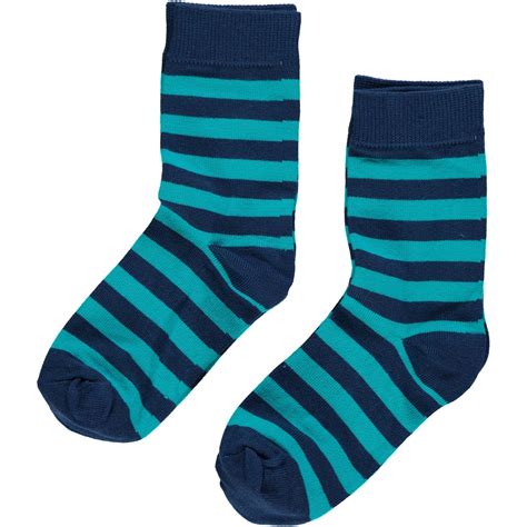 Maxomorra Organic Cotton Stripy Socks For Children 2 Pairs Uni And Jack