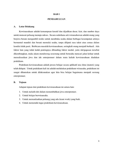 Laporan Praktek Wirausaha Pdf