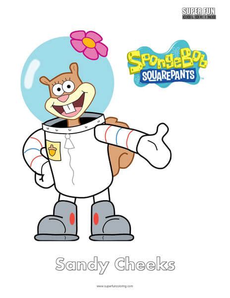 Sandy Cheeks Spongebob Coloring Page Super Fun Coloring