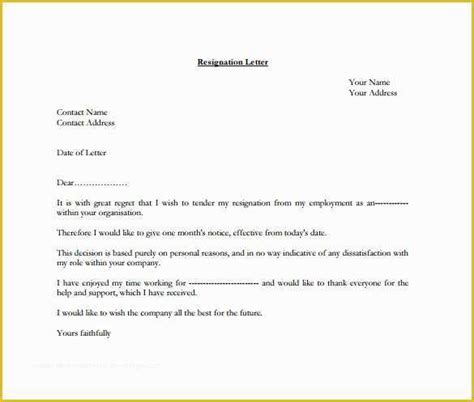 Resignation Letter Template Free Of 33 Simple Resign Letter Templates