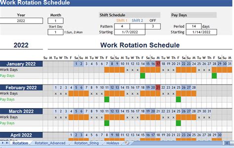 Work Rotation Schedule Excel Template For Free