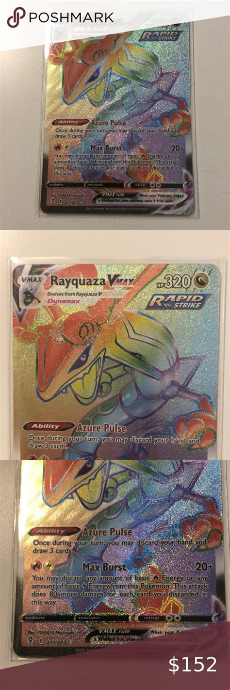 Pokemon Sw Sh Evolving Skies Rayquaza Vmax Rainbow Secret Rare