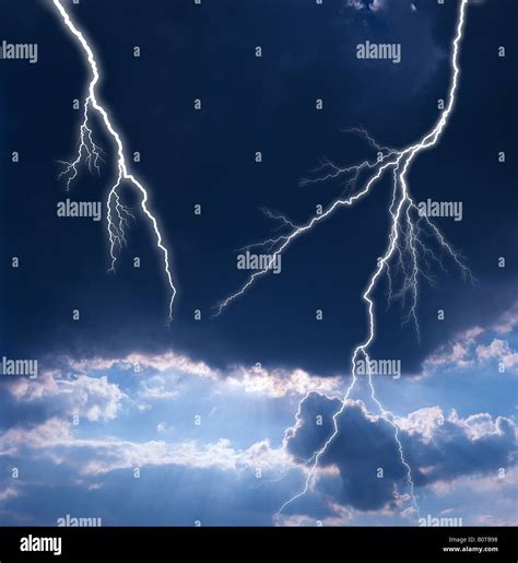 Double Lightning Bolts High Resolution Stock Photography And Images Alamy