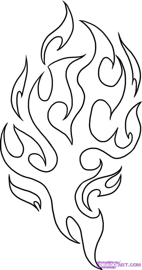Fire Flame Coloring Pages Printable Sketch Coloring Page